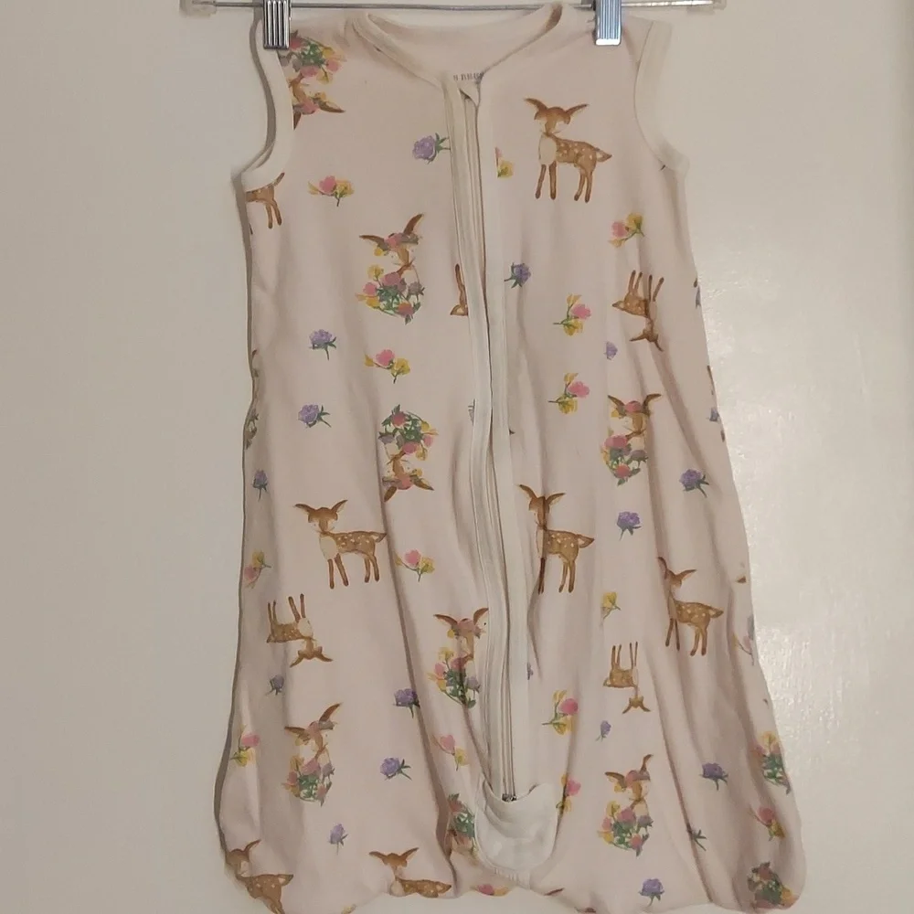 Burt's Bees sleep sack, small, pink deer pattern